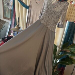 Elegant Lace and Satin Gown from Macys